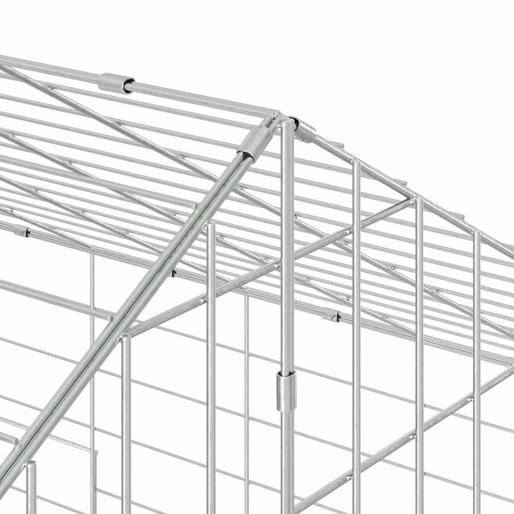 Gabbia per Conigli Argento 400 x 78 x 78 cm Acciaio zincato | homemem39