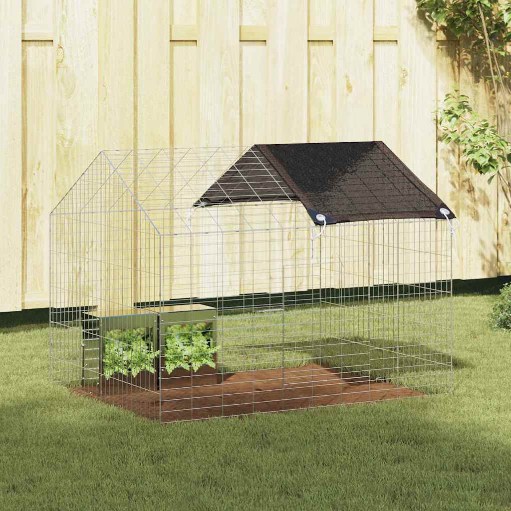 Gabbia per Conigli Argento 100 x 78 x 78 cm Acciaio zincato | homemem39
