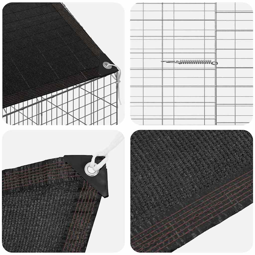 Gabbia per Conigli Argento 400 x 78 x 78 cm Acciaio zincato | homemem39
