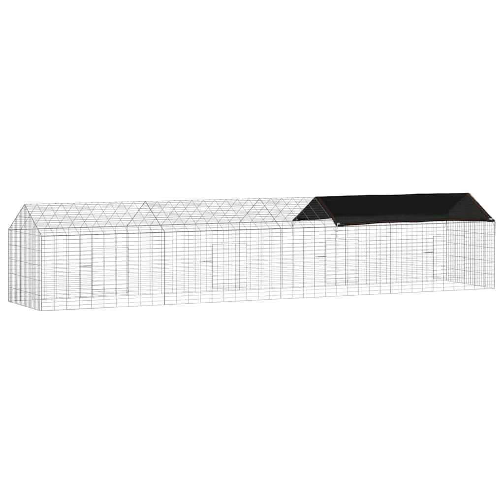 Gabbia per Conigli Argento 400 x 78 x 78 cm Acciaio zincato | homemem39