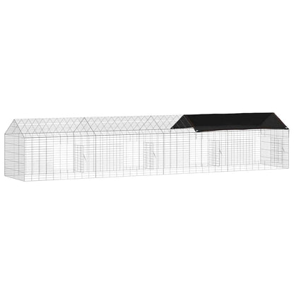 Gabbia per Conigli Argento 400 x 78 x 78 cm Acciaio zincato | homemem39