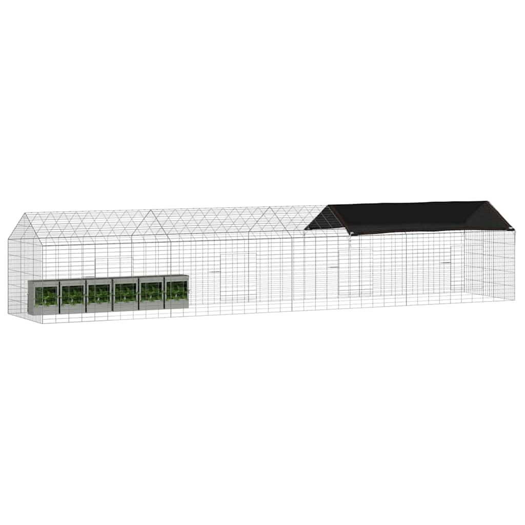 Gabbia per Conigli Argento 400 x 78 x 78 cm Acciaio zincato | homemem39