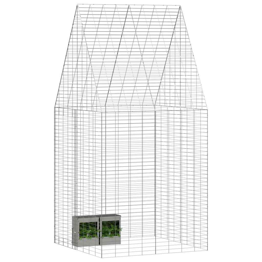 Gabbia per Conigli Argento 100 x 100 x 210 cm Acciaio zincato | homemem39