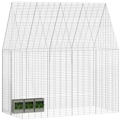 Gabbia per Conigli Argento 200 x 100 x 210 cm Acciaio zincato | homemem39