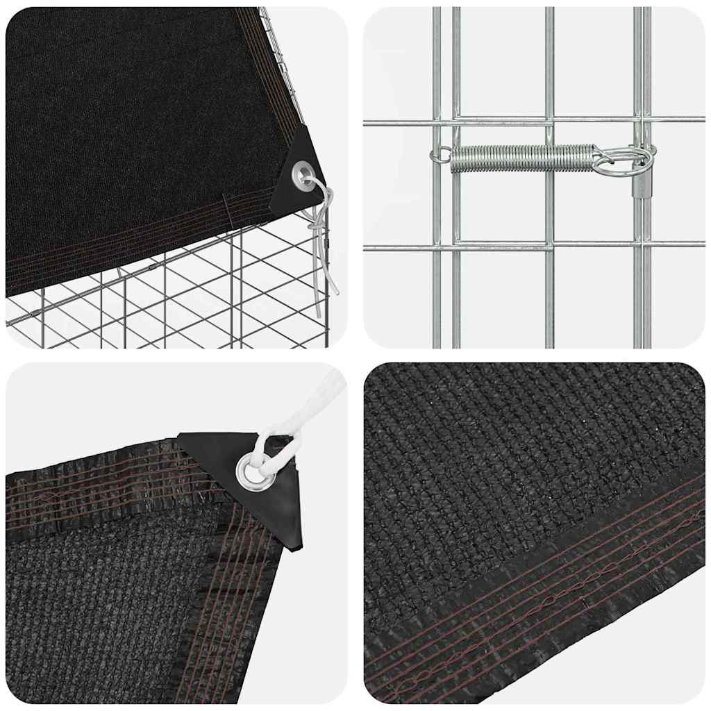 Gabbia per Conigli Argento 200 x 100 x 210 cm Acciaio zincato | homemem39