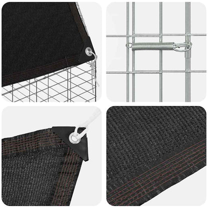 Gabbia per Conigli Argento 200 x 100 x 210 cm Acciaio zincato | homemem39