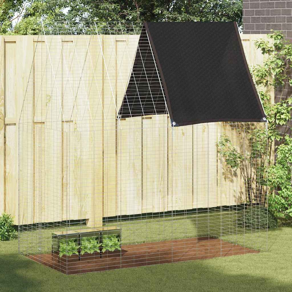 Gabbia per Conigli Argento 200 x 100 x 210 cm Acciaio zincato | homemem39
