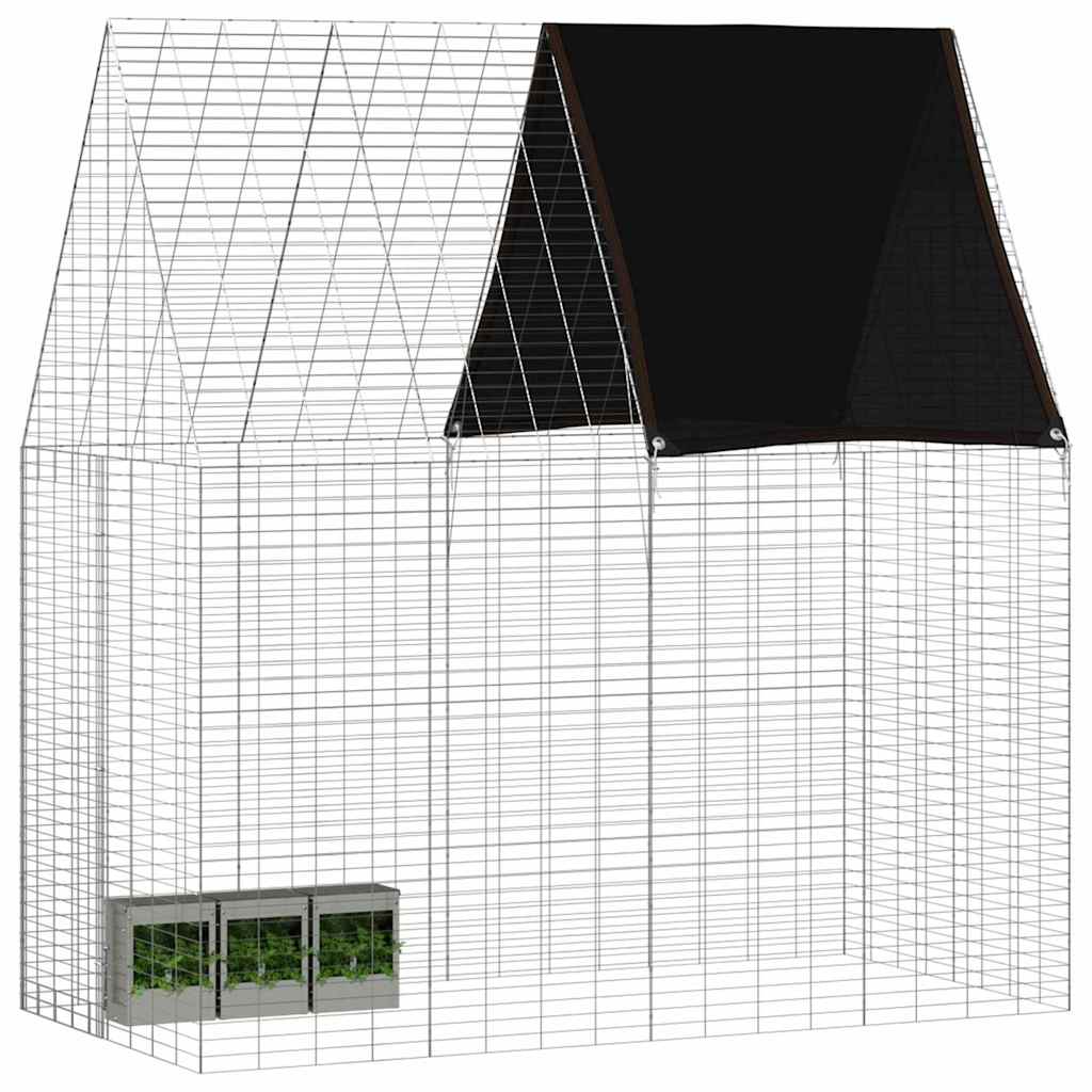 Gabbia per Conigli Argento 200 x 100 x 210 cm Acciaio zincato | homemem39