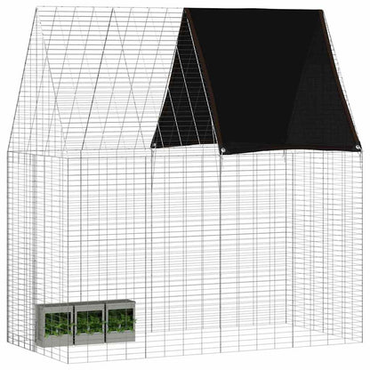 Gabbia per Conigli Argento 200 x 100 x 210 cm Acciaio zincato | homemem39