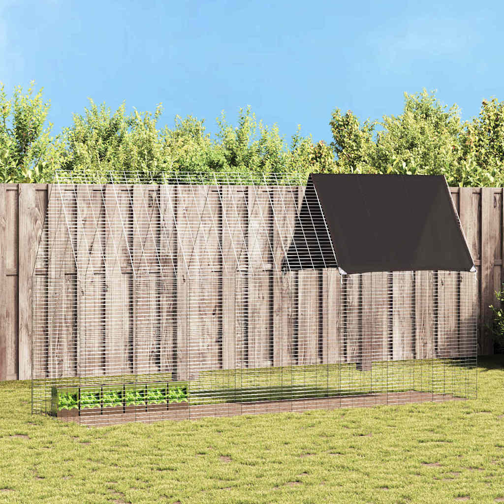 Gabbia per Conigli Argento 400 x 100 x 210 cm Acciaio zincato | homemem39