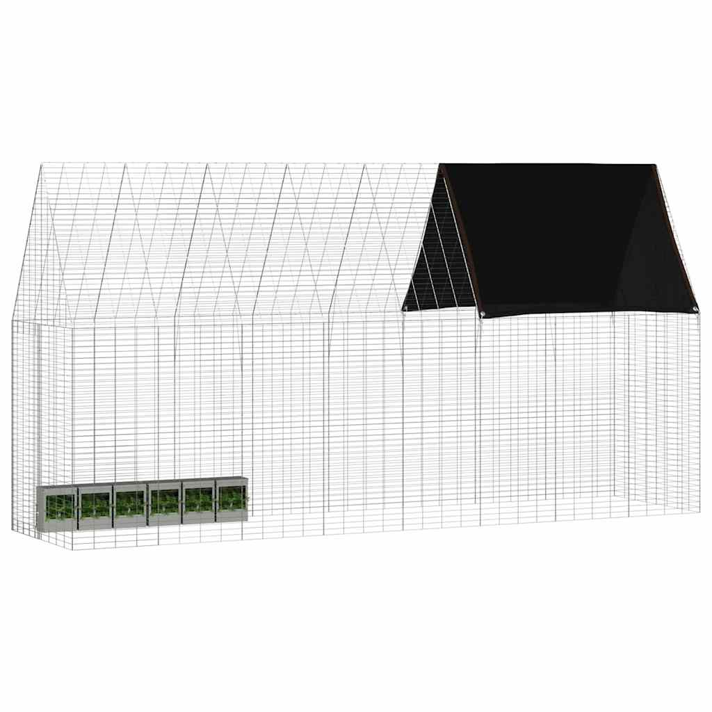 Gabbia per Conigli Argento 400 x 100 x 210 cm Acciaio zincato | homemem39