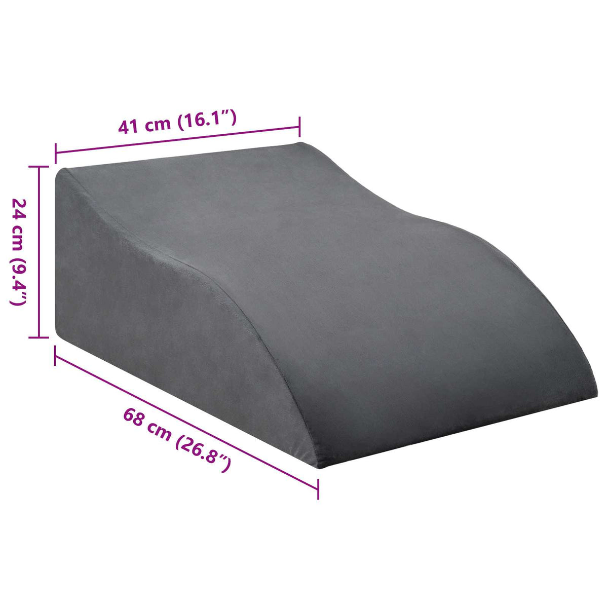 Cuscino per Gambe 68 x 41 x 24 cm Schiuma PU Grigio | homemem39