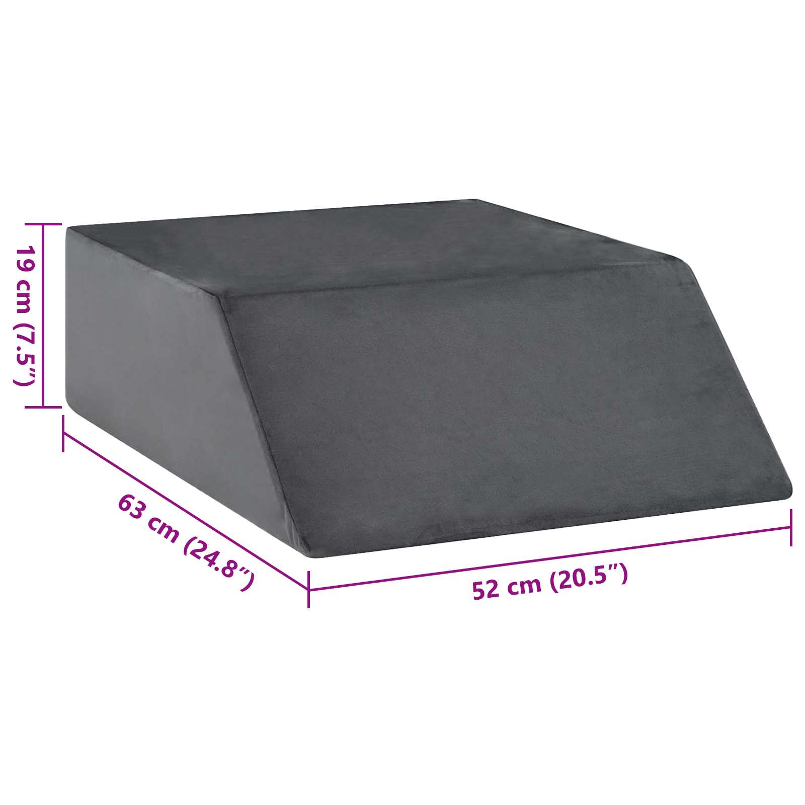 Cuscino per Gambe Tinta unita Grigio 63 x 52 x 19 cm Schiuma PU | homemem39