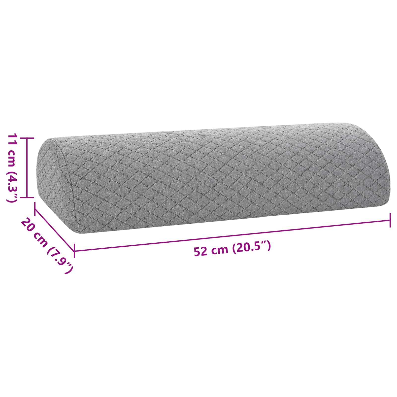 Cuscino per Gambe Grigio 52 x 20 x 11 cm Schiuma Memory | homemem39