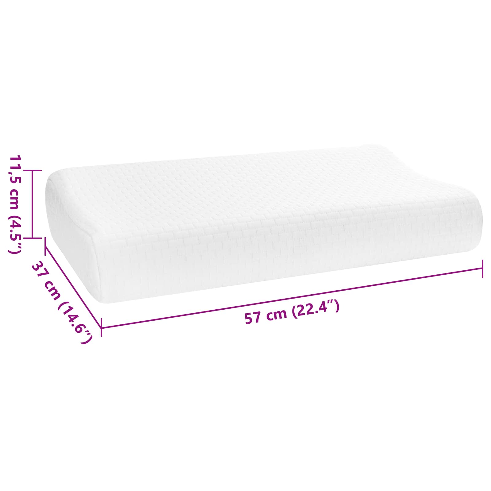 Cuscino da Letto Bianco 57 x 37 x 11,5 cm Schiuma Memory | homemem39