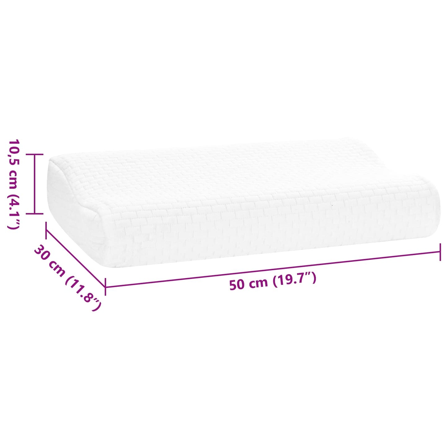 Cuscino da Letto Bianco 50 x 30 x 10,5 cm Schiuma Memory | homemem39