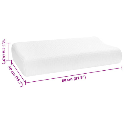 Cuscino da Letto Bianco 80 x 40 x 12,5 cm Schiuma Memory | homemem39