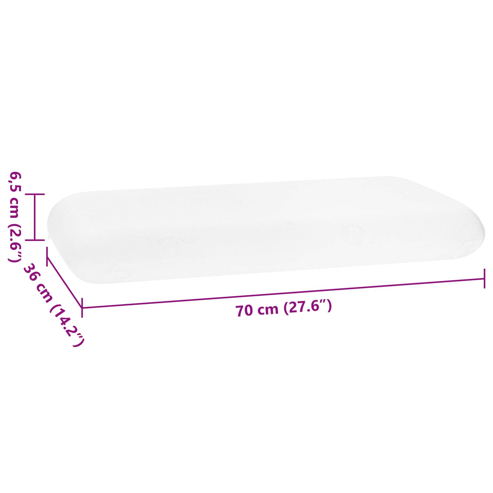 Cuscino da Letto Bianco 70 x 36 x 6,5 cm Schiuma Memory | homemem39