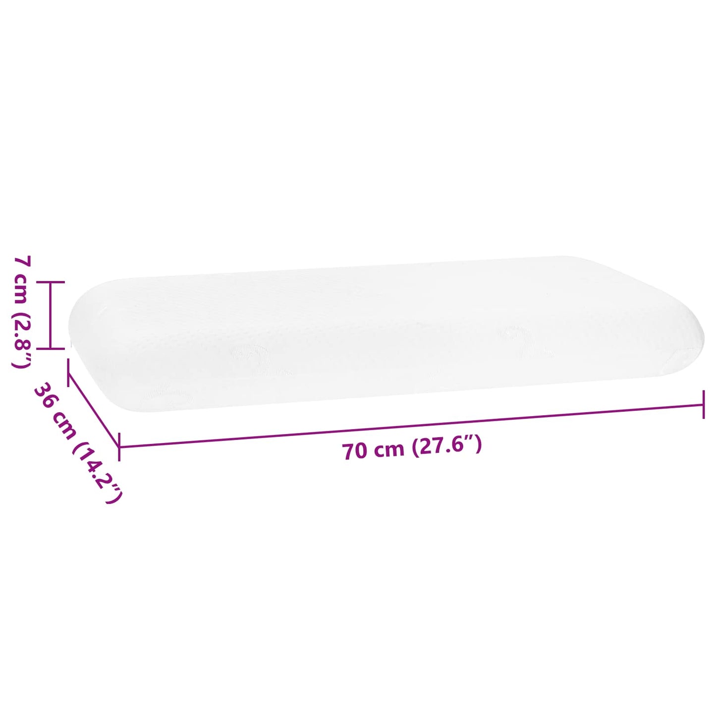 Cuscino da Letto Bianco 70 x 36 x 7 cm Schiuma Memory | homemem39
