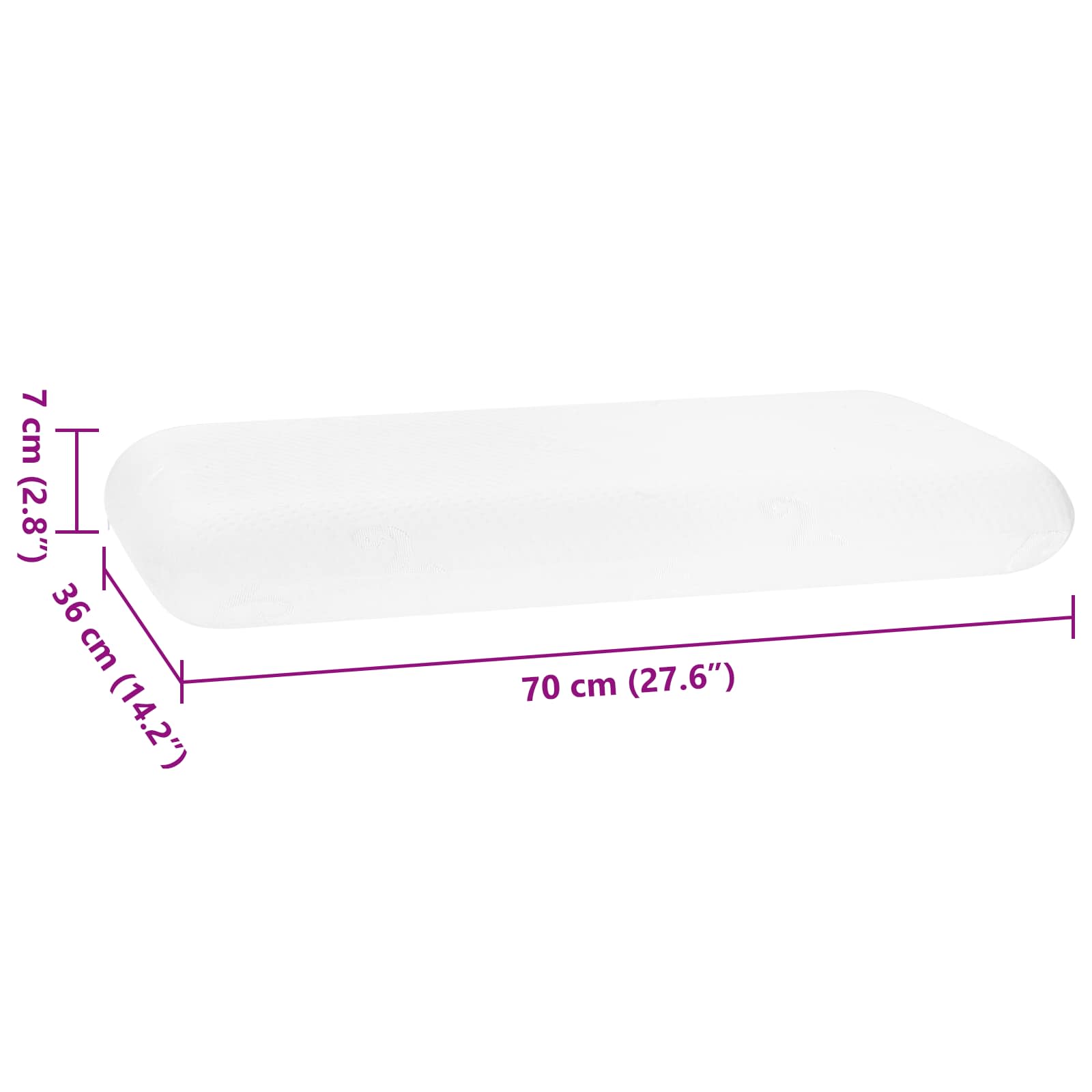 Cuscino da Letto Bianco 70 x 36 x 7 cm Schiuma Memory | homemem39
