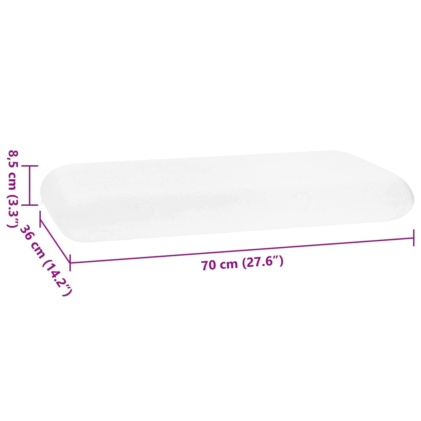 Cuscino da Letto Bianco 70 x 36 x 8,5 cm Schiuma Memory | homemem39