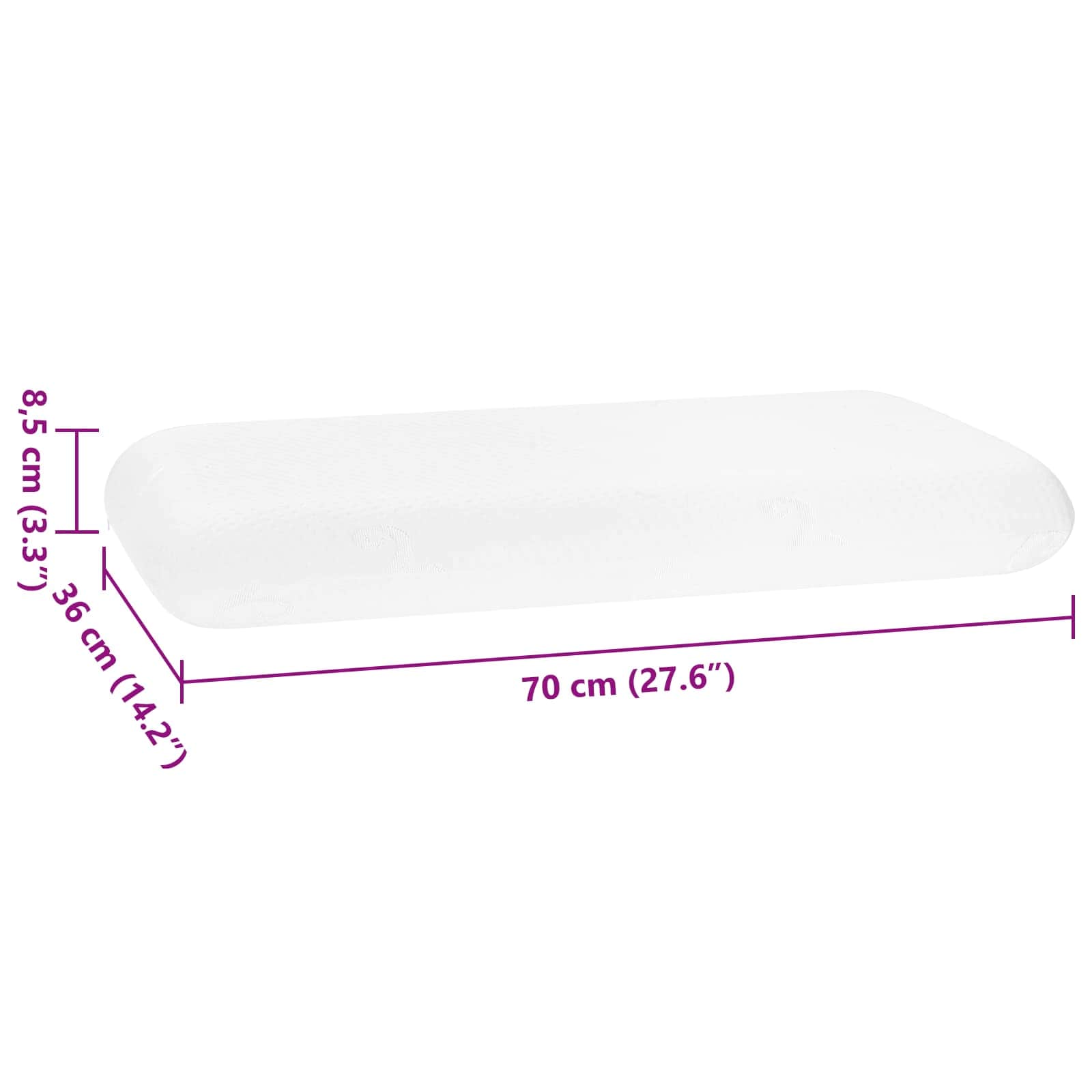 Cuscino da Letto Bianco 70 x 36 x 8,5 cm Schiuma Memory | homemem39