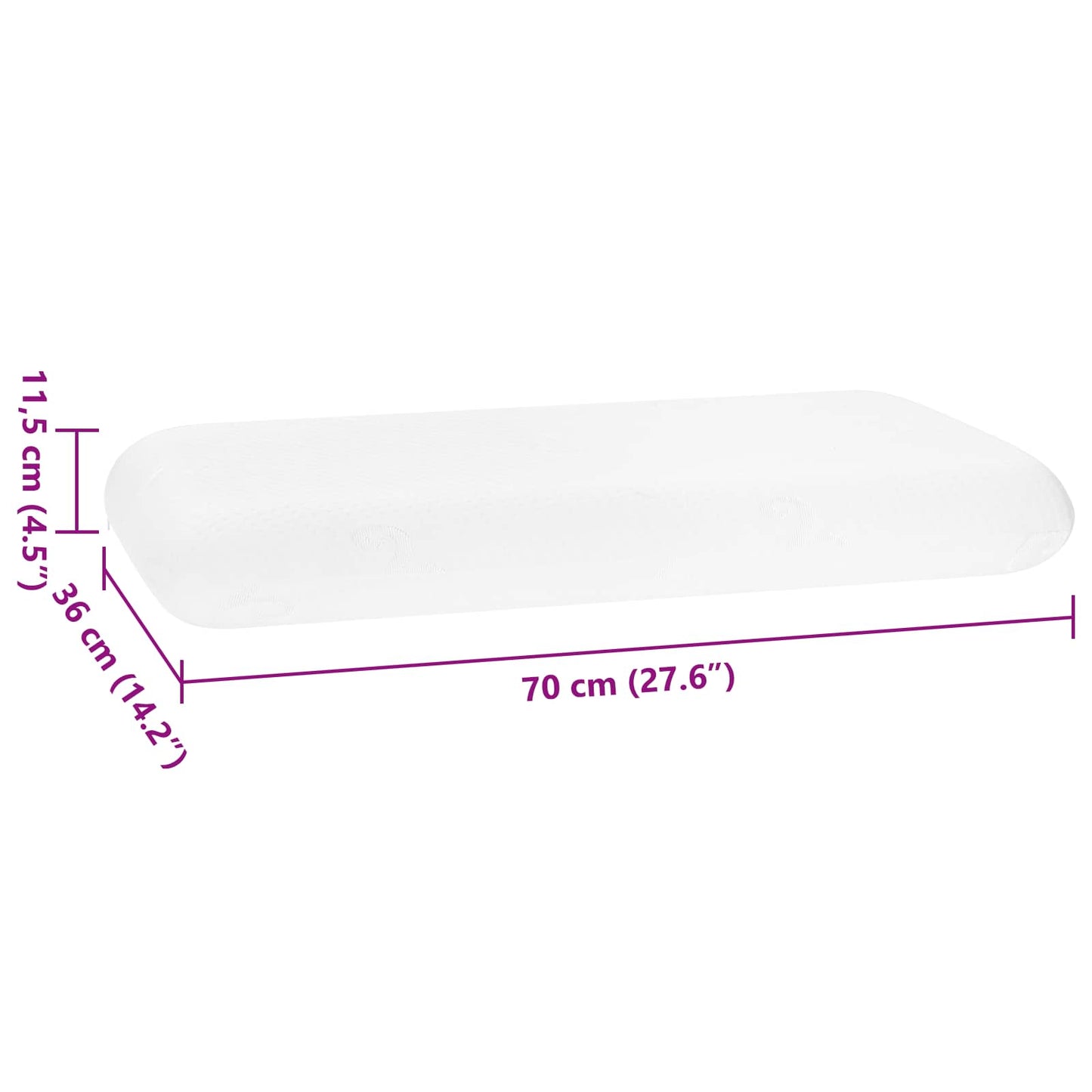 Cuscino da Letto Bianco 70 x 36 x 11,5 cm Schiuma Memory | homemem39