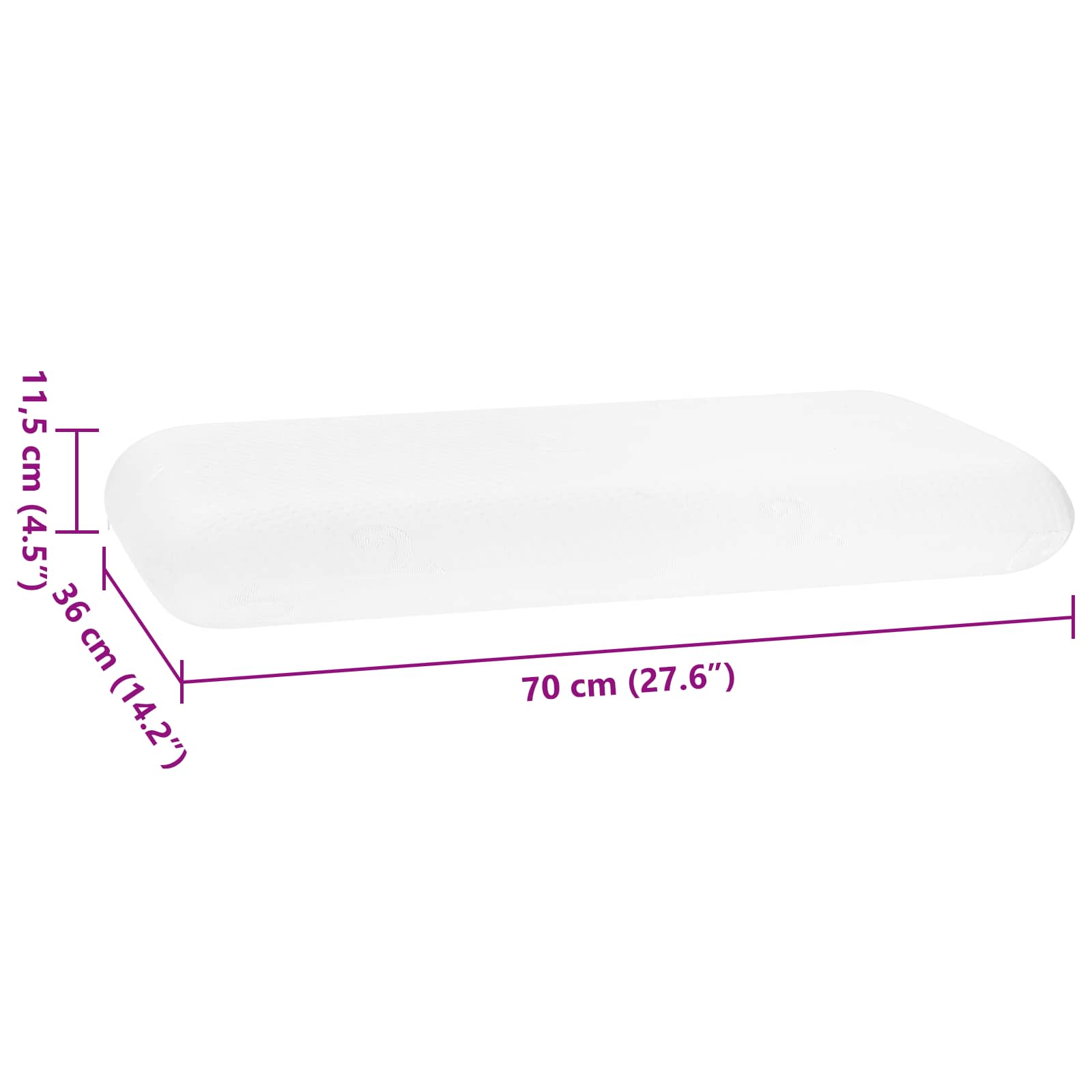 Cuscino da Letto Bianco 70 x 36 x 11,5 cm Schiuma Memory | homemem39