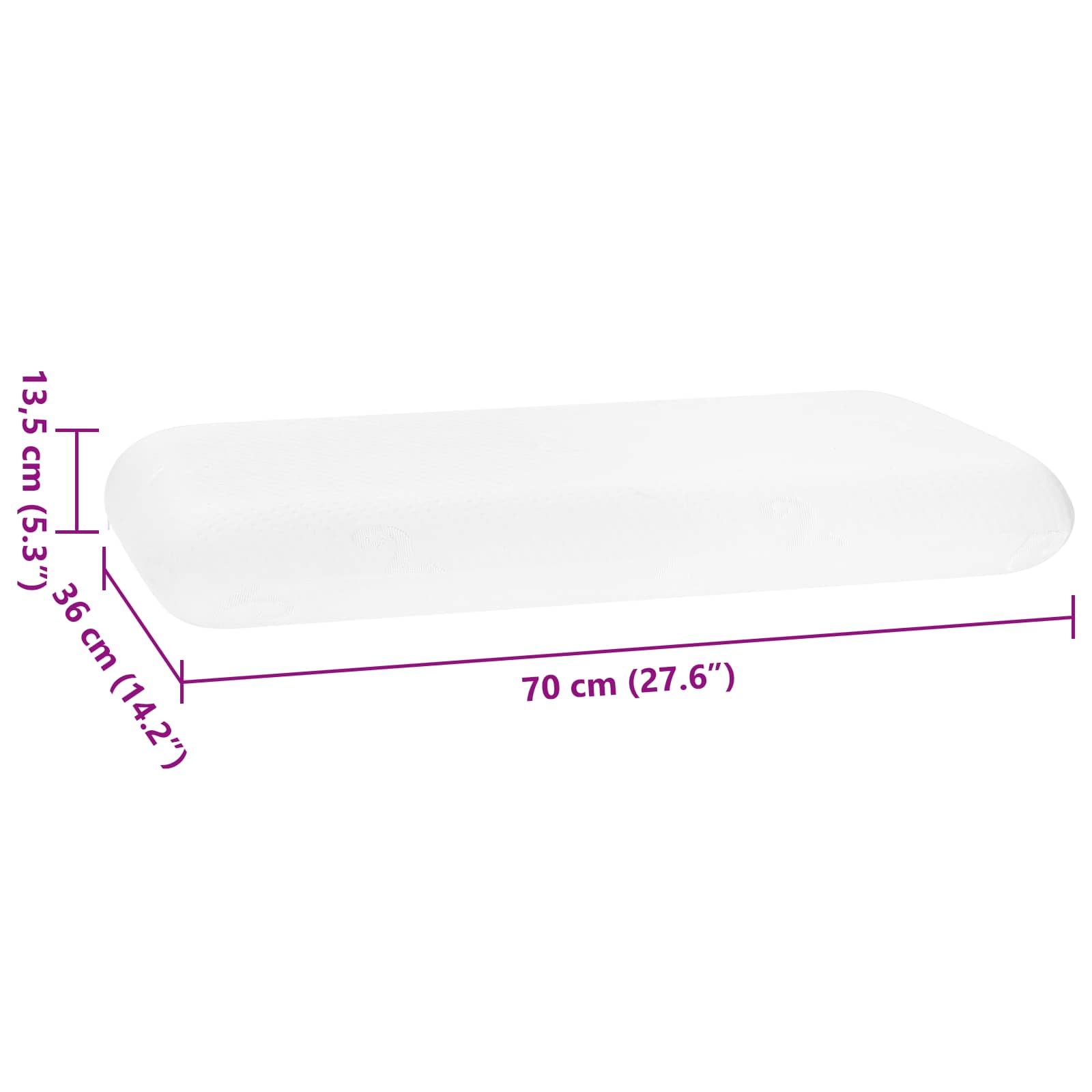 Cuscino da Letto Bianco 70 x 36 x 13,5 cm Schiuma Memory | homemem39