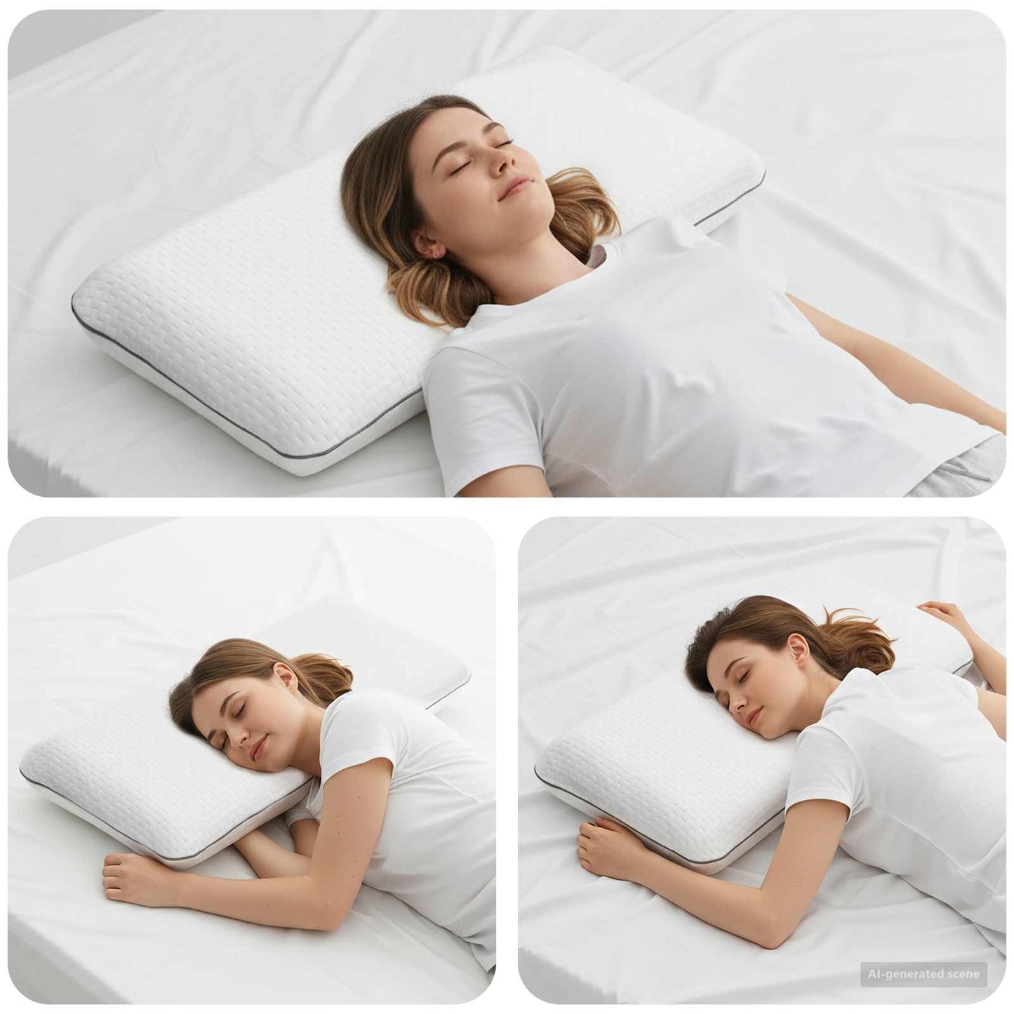 Cuscino da Letto Tinta unita Bianco 70 x 35 x 10 cm Schiuma Gel | homemem39