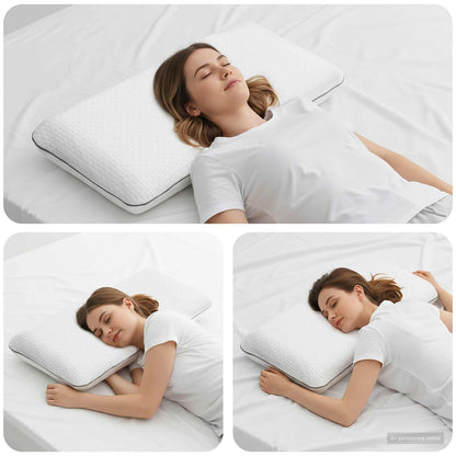 Cuscino da Letto Tinta unita Bianco 70 x 35 x 10 cm Schiuma Gel | homemem39