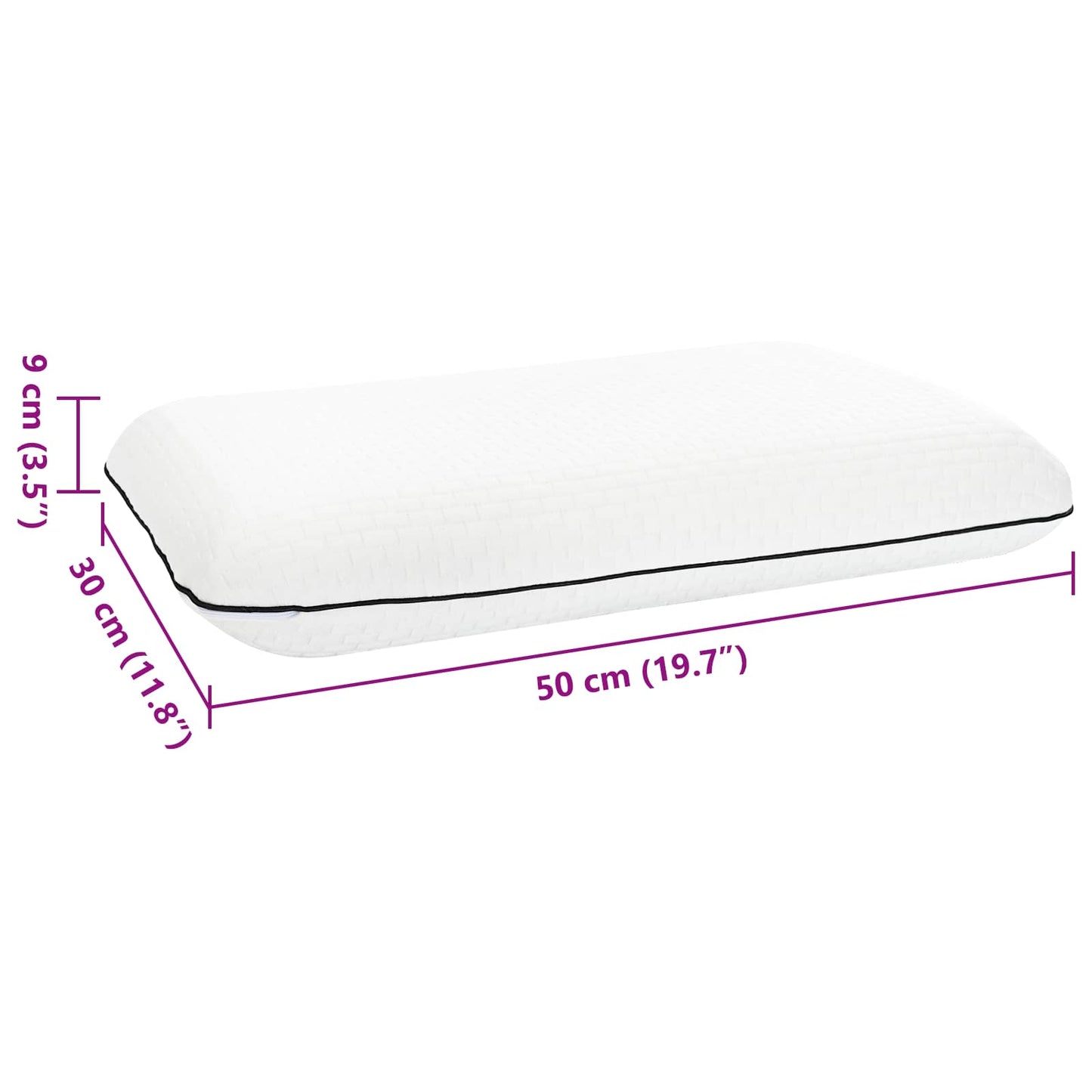 Cuscino da Letto Tinta unita Bianco 30 x 50 x 9 cm Schiuma Gel | homemem39