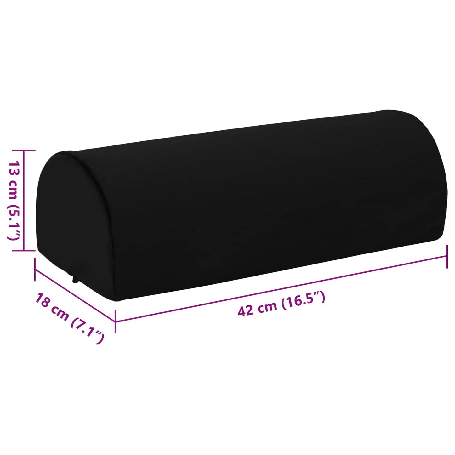 Cuscino per poggiapiedi Nero 42 x 18 x 13 cm Schiuma PU | homemem39