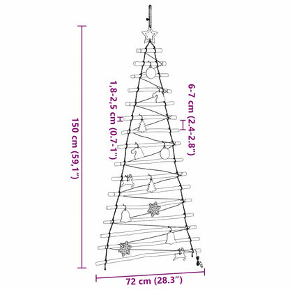 Albero di Natale Naturale 150 cm legno massiccio di frassino