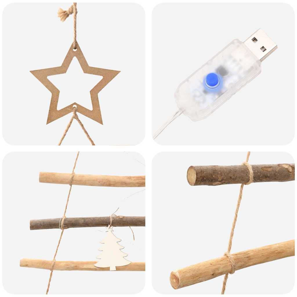 Albero di Natale Naturale 180 cm legno massiccio di frassino