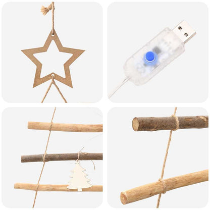 Albero di Natale Naturale 180 cm legno massiccio di frassino