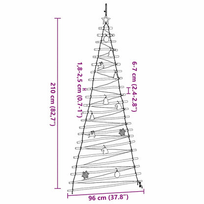 Albero di Natale Naturale 210 cm legno massiccio di frassino