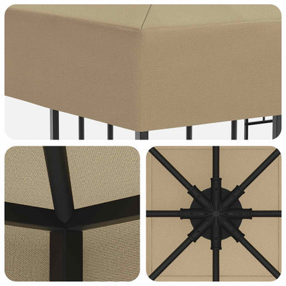 Gazebo 3 x 3 m Beige Poliestere e Acciaio 190 gsm | homemem39
