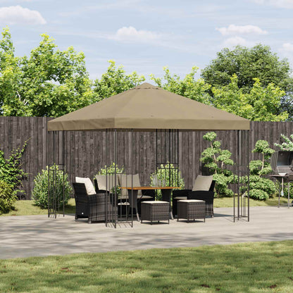 Gazebo 3 x 3 m Beige Poliestere e Acciaio 190 gsm | homemem39