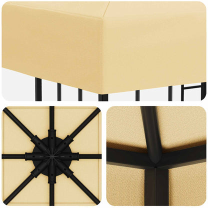 Gazebo 3 x 3 m Crema Poliestere e Acciaio 190 gsm | homemem39