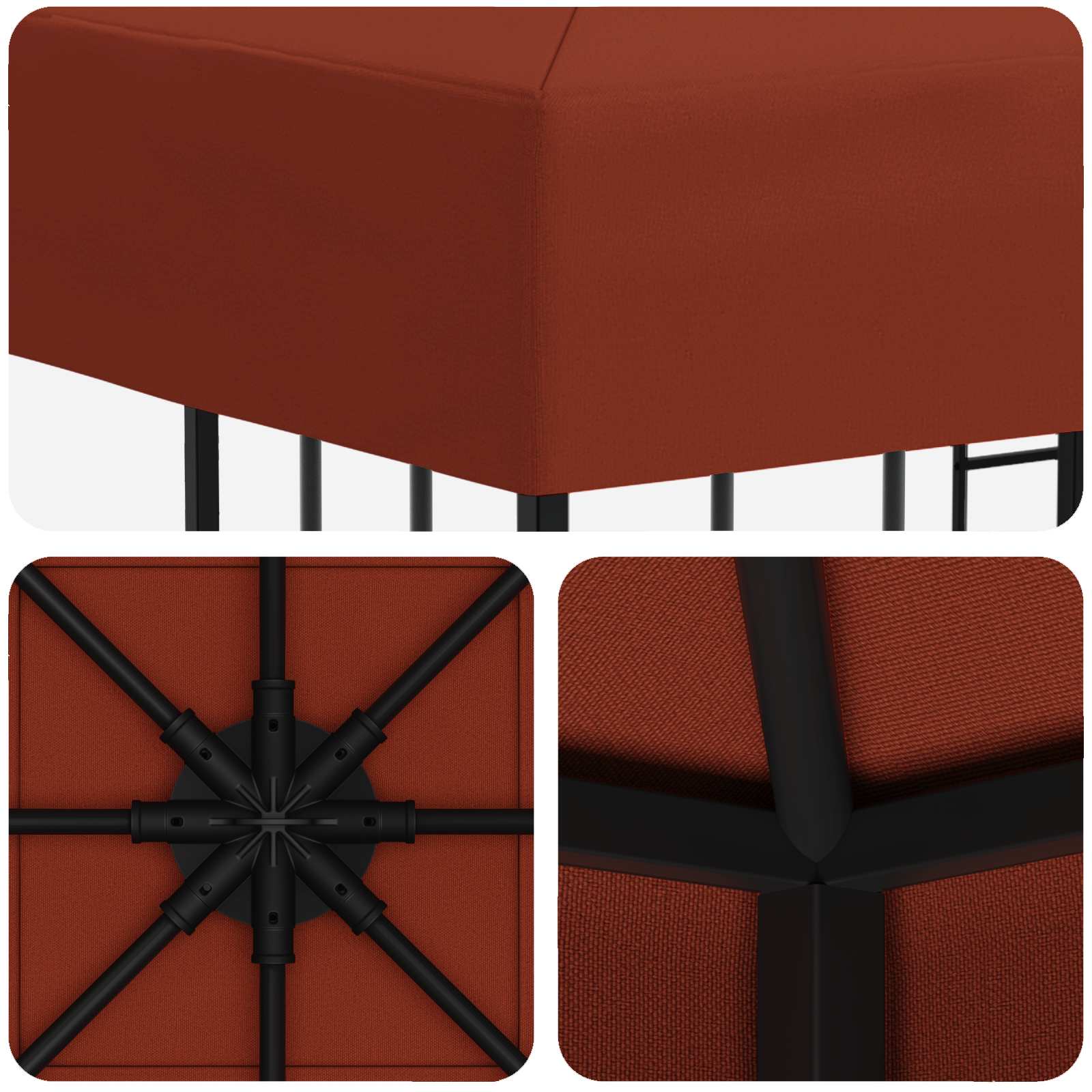 Gazebo 3 x 3 m Terracotta Poliestere e Acciaio 190 gsm | homemem39