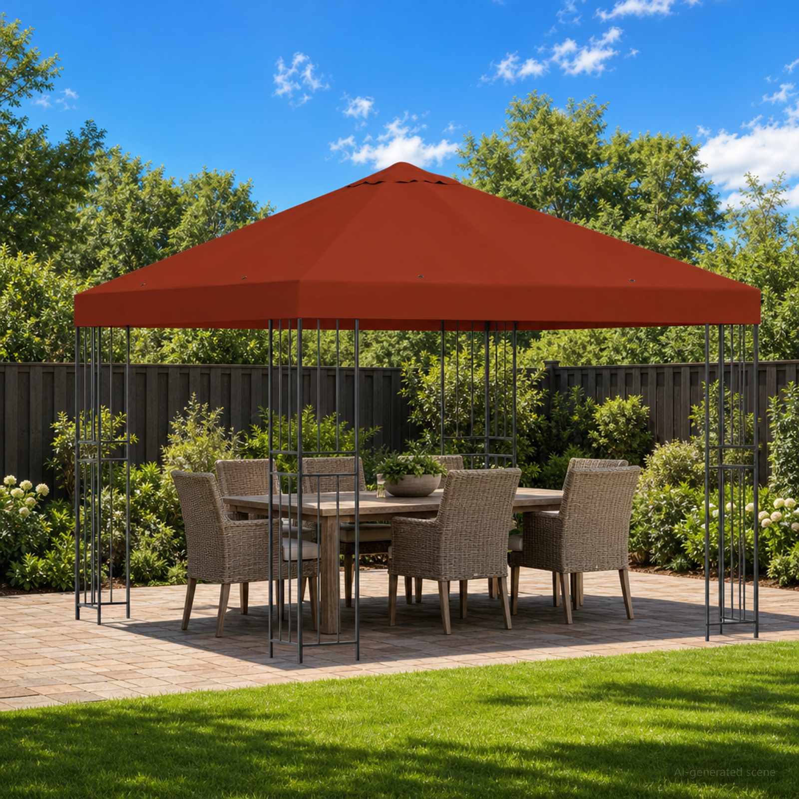 Gazebo 3 x 3 m Terracotta Poliestere e Acciaio 190 gsm | homemem39