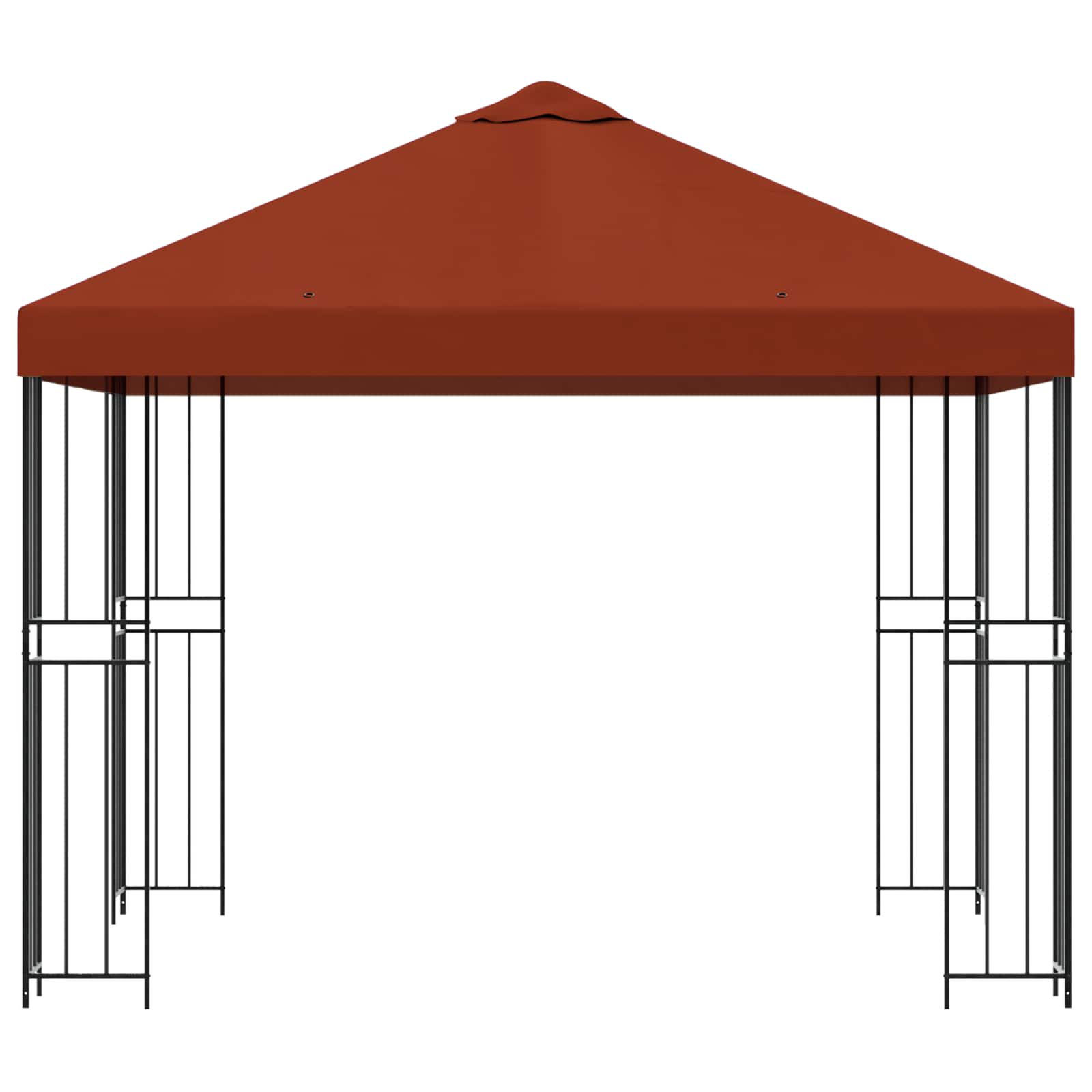 Gazebo 3 x 3 m Terracotta Poliestere e Acciaio 190 gsm | homemem39