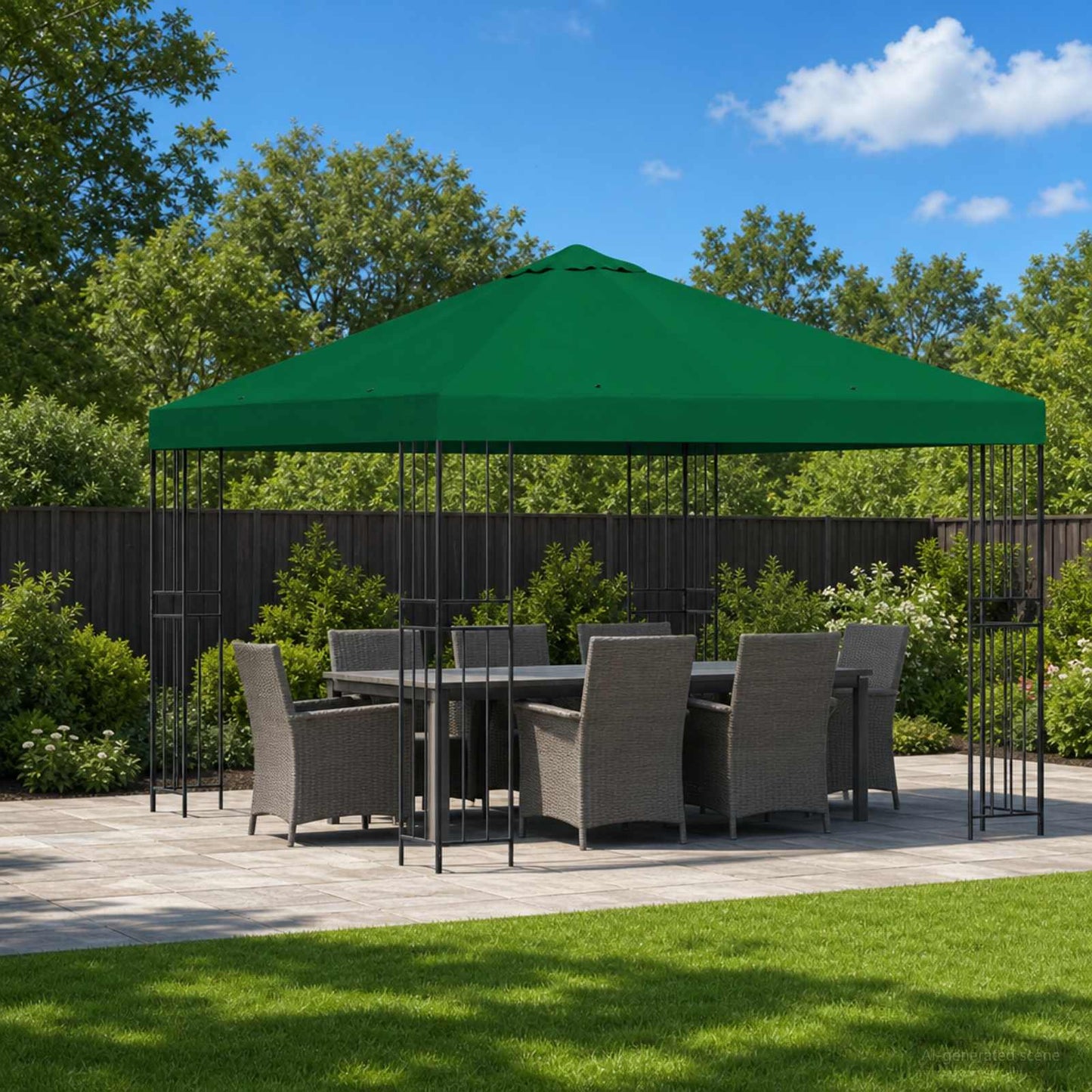 Gazebo 3 x 3 m Verde Poliestere e Acciaio 190 gsm | homemem39
