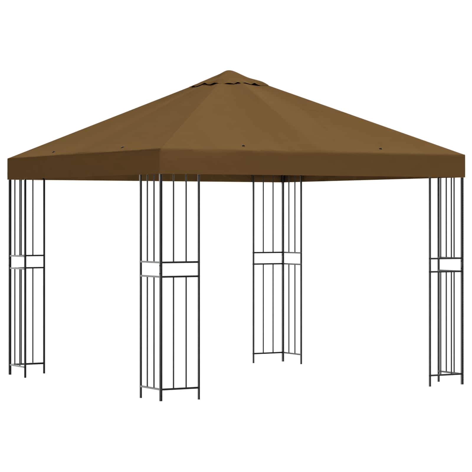 Gazebo 3 x 3 m Tortora Poliestere e Acciaio 190 gsm | homemem39