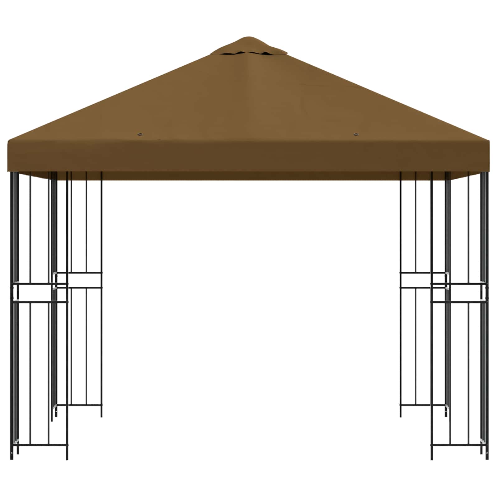 Gazebo 3 x 3 m Tortora Poliestere e Acciaio 190 gsm | homemem39