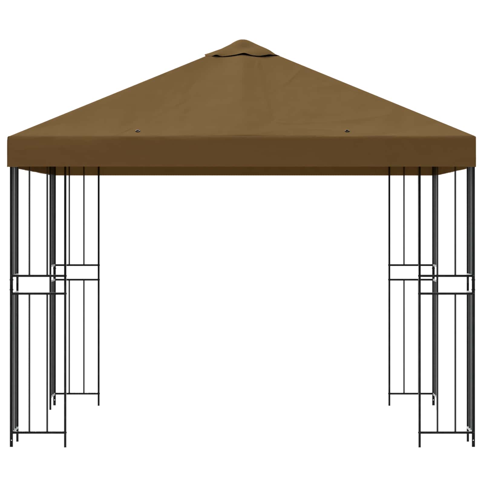 Gazebo 3 x 3 m Tortora Poliestere e Acciaio 190 gsm | homemem39