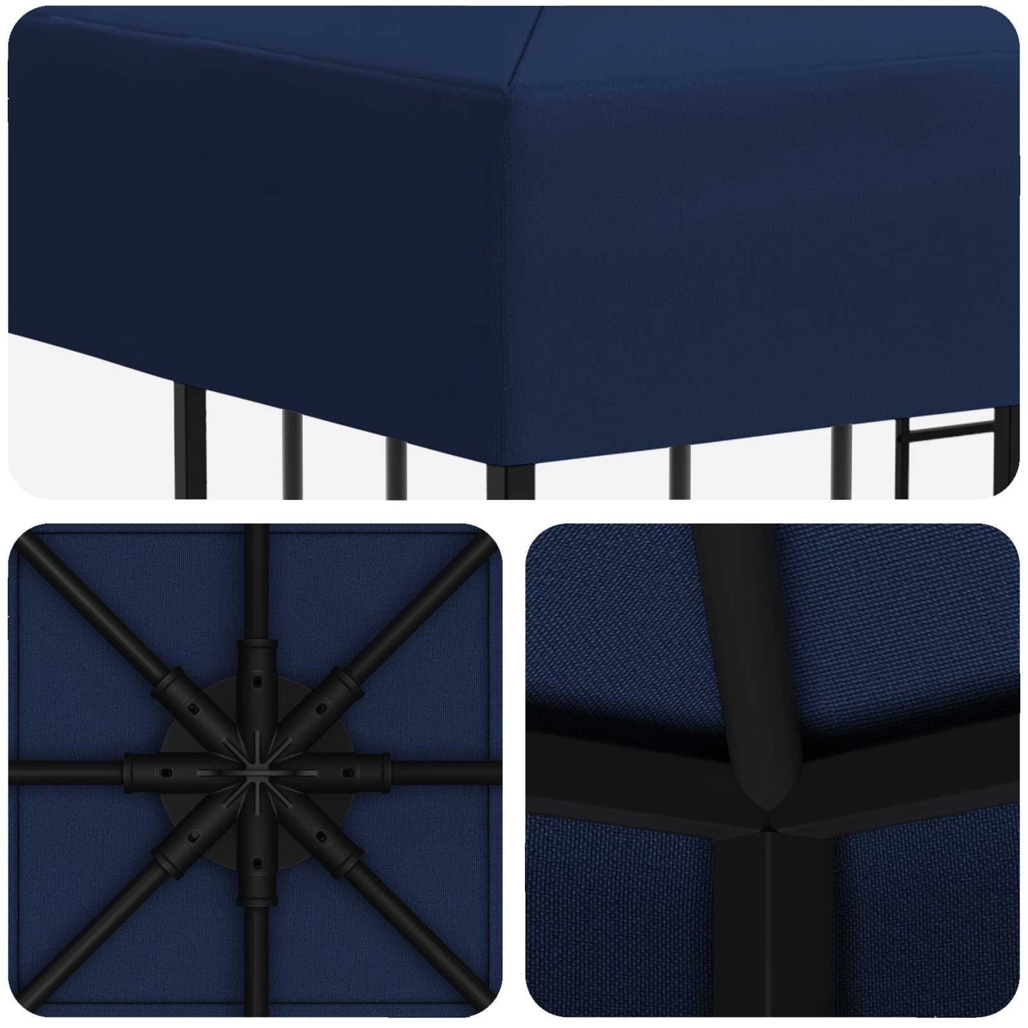Gazebo 3 x 3 m Blu Poliestere e Acciaio 190 gsm | homemem39