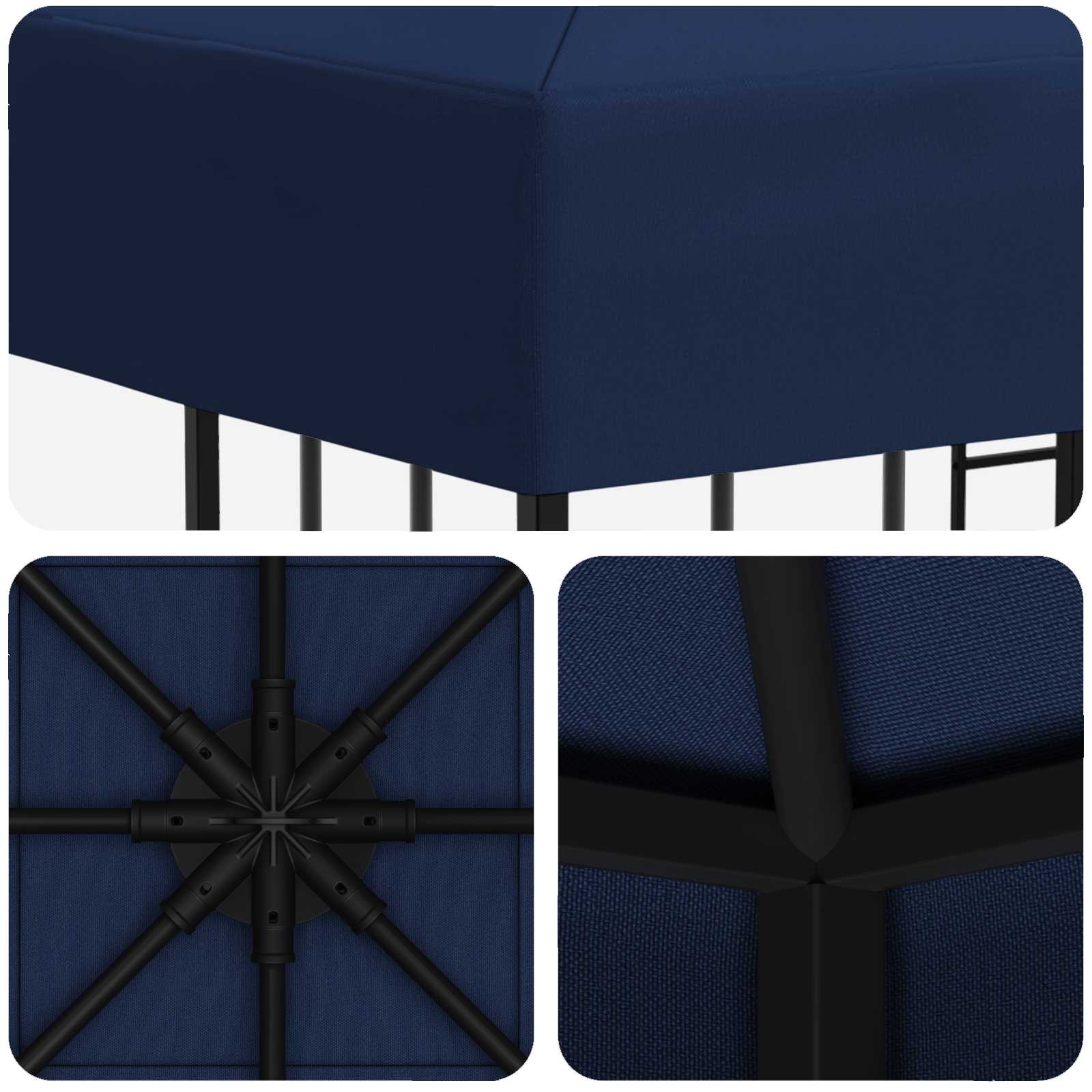 Gazebo 3 x 3 m Blu Poliestere e Acciaio 190 gsm | homemem39
