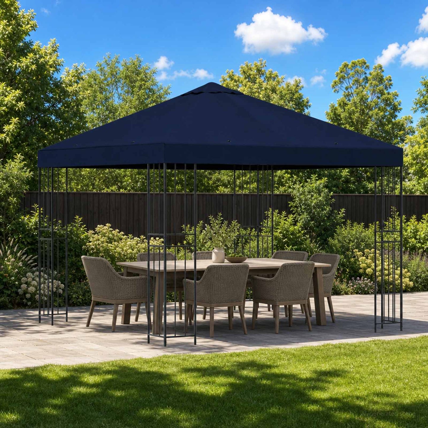 Gazebo 3 x 3 m Blu Poliestere e Acciaio 190 gsm | homemem39